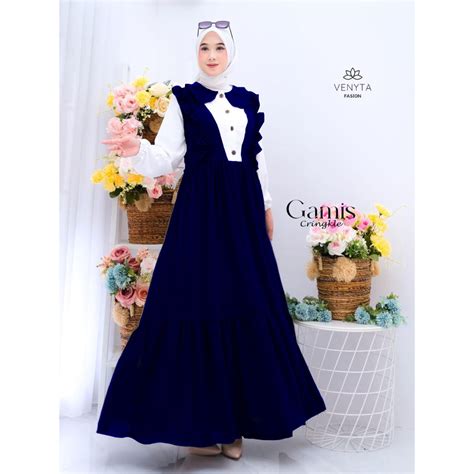 Jual Gamis Lebaran Terbaru Lusy Dres Krinkel Busui Ori Venyta