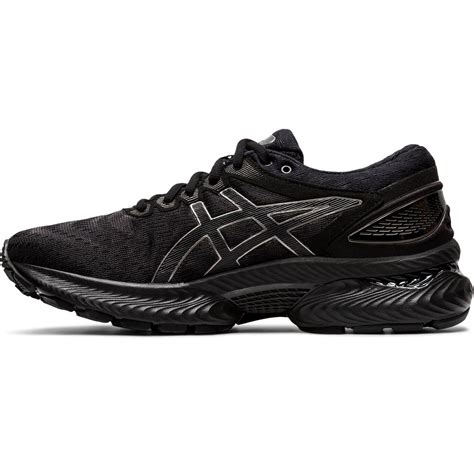 Asics Gel Nimbus 22 Schwarzschwarz Dämpfungs Laufschuhe Damen Online