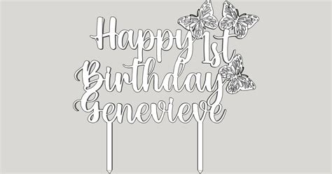 Happy 1st Birthday Genevieve By Shadokyn Download Free Stl Model