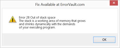 How To Fix Error Out Of Stack Space The Stack Is A Working Area