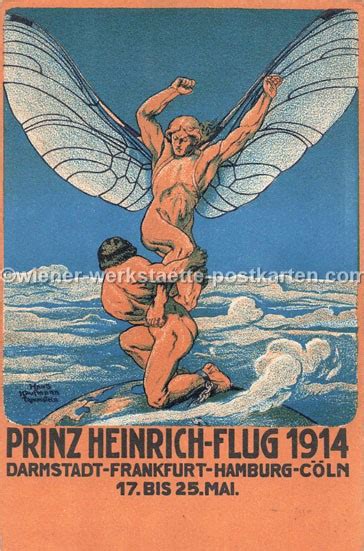 Prinz Heinrich Flug 1914 Wiener Werkstätte Postkarten