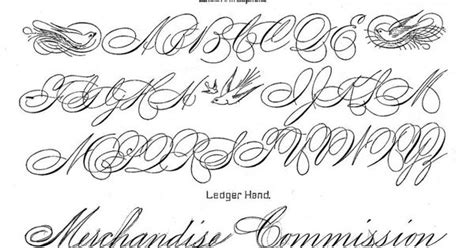 Victorian Penmanship Ledger Copperplate Handwriting Printables