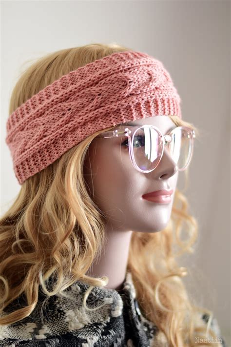 Womens Knit Headband Knit Ear Warmer Cable Knit Head Wrap Etsy