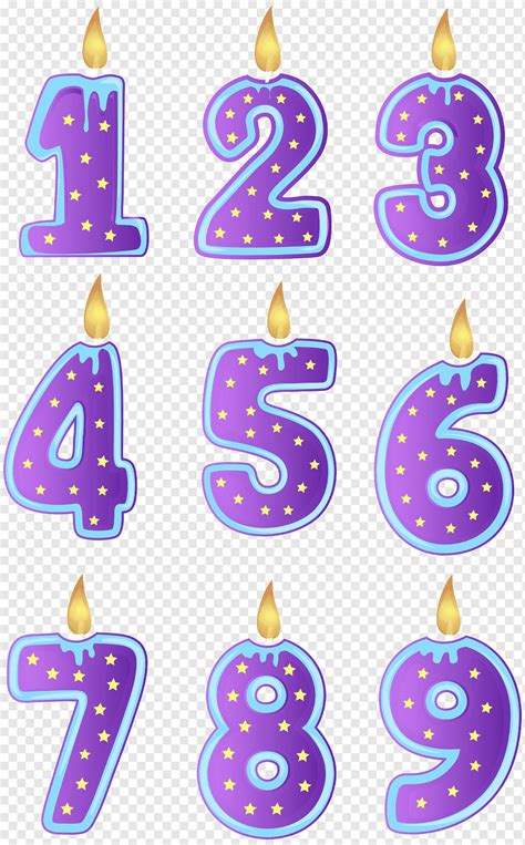 Number Candles Illustration Birthday Candle Birthday Candles Purple