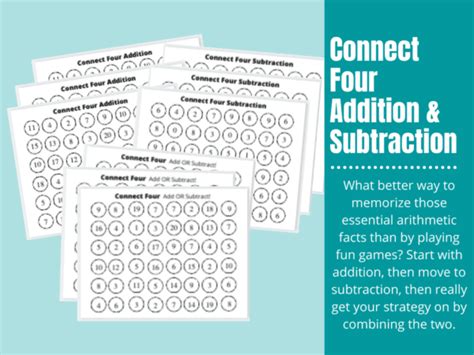 Connect Four Math Game Addition And Subtraction Orison Orchards