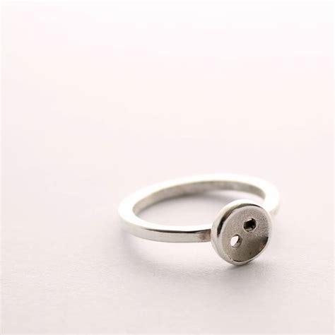 Handmade Sterling Silver Button Ring By Charlotte Bezzant Jewellery