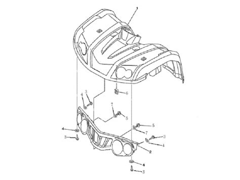 Vue Eclatée Carénage Avant HSUN 400cc Quad HS400ATV 4