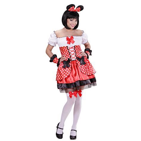 Minnie Mouse Kostüm Mauskostüm Damen Maus Damenkostüm Mäuschen Pünktc