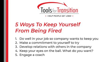 5 Ways To Keep Yourself From Being Fired Tools For Transition