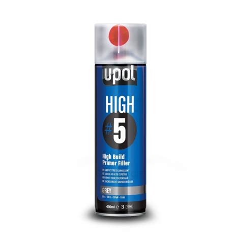 UPOL 5 High Build Primer Filler Grey Aerosol 450ml SprayWare