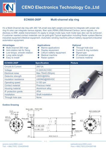 Ceno Through Hole Slip Ring Ecn Ceno Electronics Technology Co