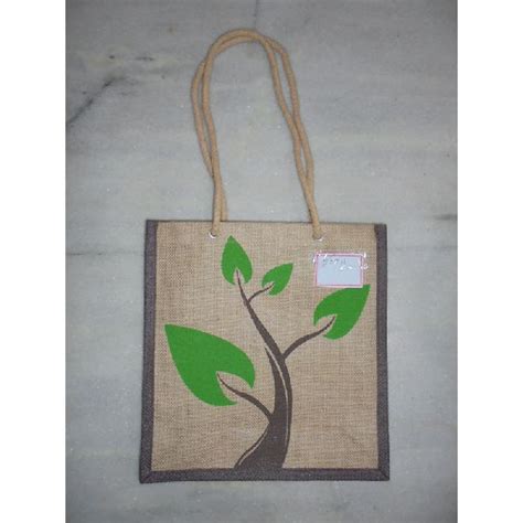 Jute Bags With Rope Handle Technics Machine Made Size Customised