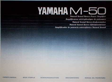 Yamaha M 50 Stereo Power Amp Owners Manual Inc Conn Diag Schem Diag A