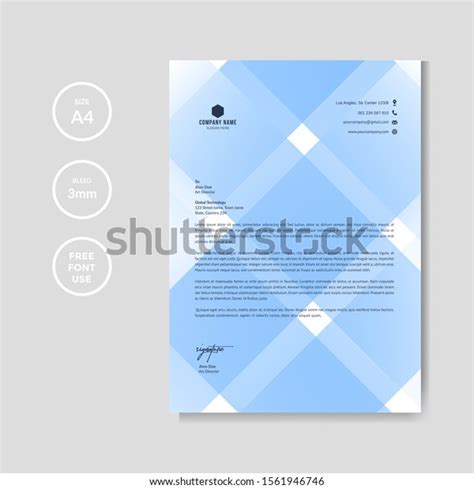 Professional Blue Letterhead Graphic Template Stock Vector Royalty Free 1561946746 Shutterstock