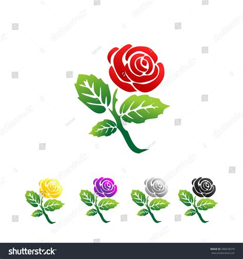Rose Illustration Multicolor Rose Illustration Stock Vector Royalty