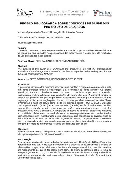 Pdf Proposta De Projeto Iv Encontro Cient Fico Do