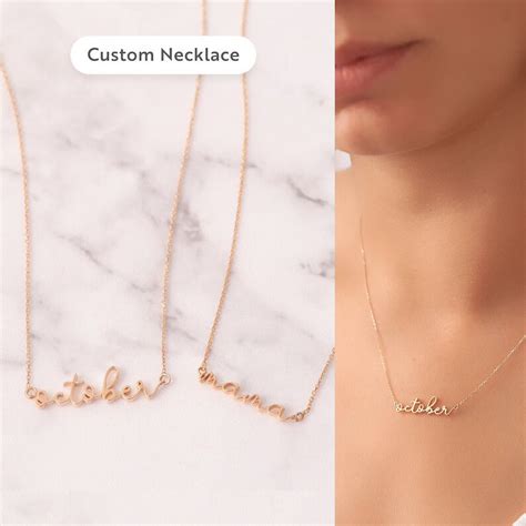 14k 18k Solid Gold Handwriting Name Necklace Dainty Script Etsy