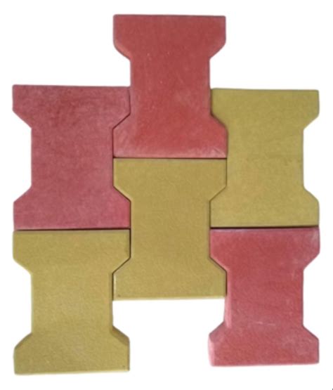 Red And Yellow Mm Concrete Interlocking Tile For Flooring Size