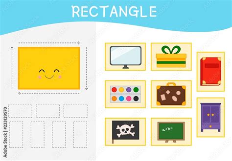 Worksheet For Kids Learning Forms A Set Of Objects In The Rectangle