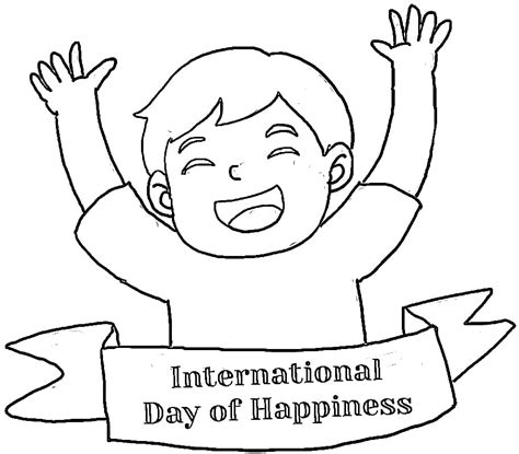 International Day of Happiness Coloring Page - Free Printable Coloring Pages for Kids