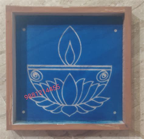 Lotus Diya Rangoli Stencil