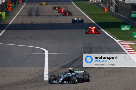 Valtteri Bottas Mercedes Amg F W Leads Sebastian Vettel Ferrari