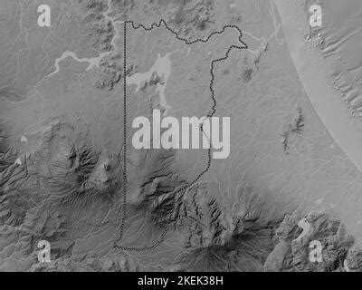 Heredia Province Of Costa Rica Grayscale Elevation Map With Lakes And