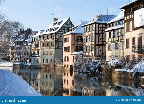 Houses Of Strasbourg Town During Winter Stock Photo Image Of Quay