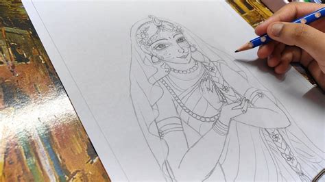 RadhaRani Drawing Easy Outline Drawing NehaKairi YouTube