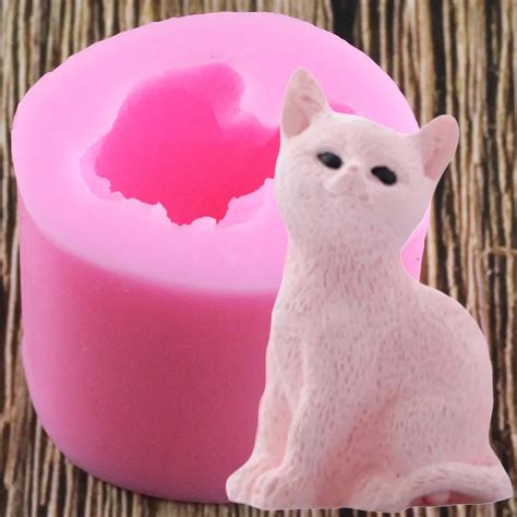 D Cat Candle Silicone Molds Resin Clay Soap Mold Diy Fondant Cake