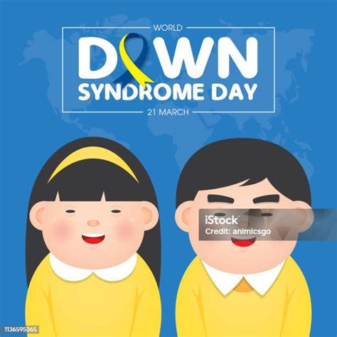 Hari Sindrom Down Sedunia Pada 21 Maret Ilustrasi Vektor Hari Kesadaran