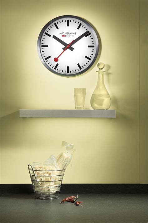 The Mondaine Swiss Railways Wall Clock In Silver Mondaine Wall Clock