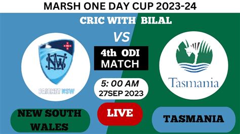 New South Wales Vs Tasmania Th Odi Match Marsh One Day Cup