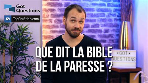 Que Dit La Bible De La Paresse YouTube