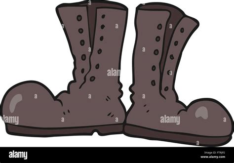 Freehand Drawn Cartoon Shiny Army Boots Stock Vector Image Art Alamy