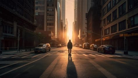 Premium Photo | City skyline rushes by as people commute generated by AI