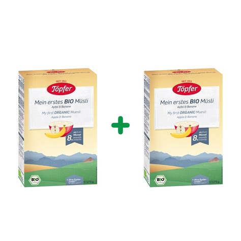Pachet Topfer BIO organic primul meu musli, 175 g, Topfer
