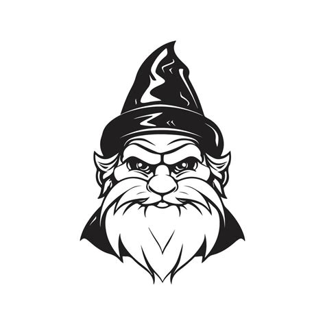 Gnomes Logo Concept Noir Et Blanc Couleur Main Tir Illustration