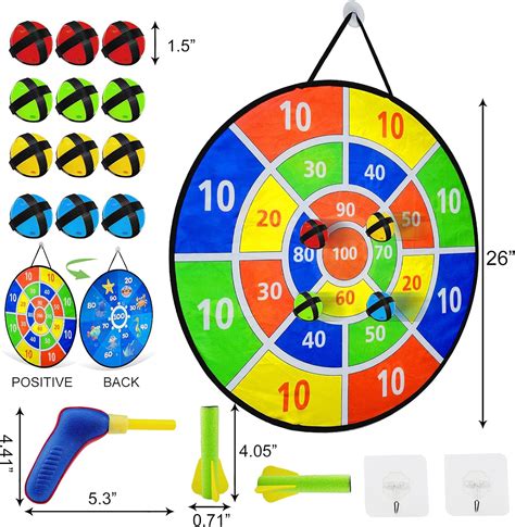 Tablero de dardos de 260in para niños 12 bolas adhesivas 2 ganchos 1