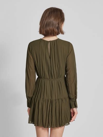 Mango Minikleid Mit Plisseefalten Modell Isabell Khaki Online Kaufen