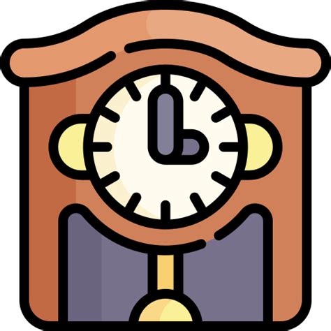 Cuckoo Clock Kawaii Lineal Color Icon