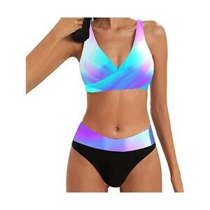 Bkscayxs Bikini Da Donna Set Da Due Pezzi Costume Da Bagno Sportivo