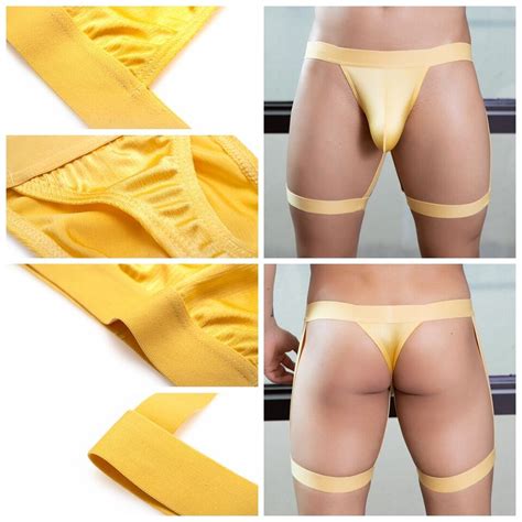 1 3 Pack Sexy Mens Lingerie Jockstrap Underwear G String Thongs Sissy