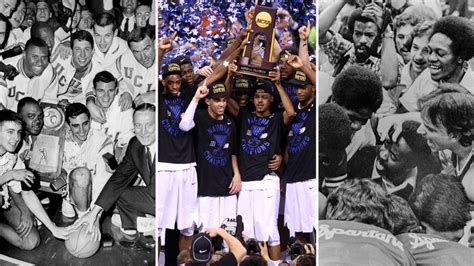 NCAA men's Division I college basketball champions through the years ...