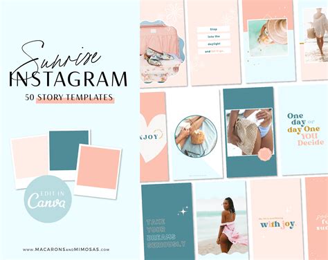 Bright Boho Instagram Story Templates Macarons And Mimosas