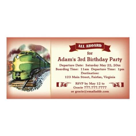 Vintage Diesel Train Birthday Party Invitation Red Zazzle Train Birthday Party Invitations