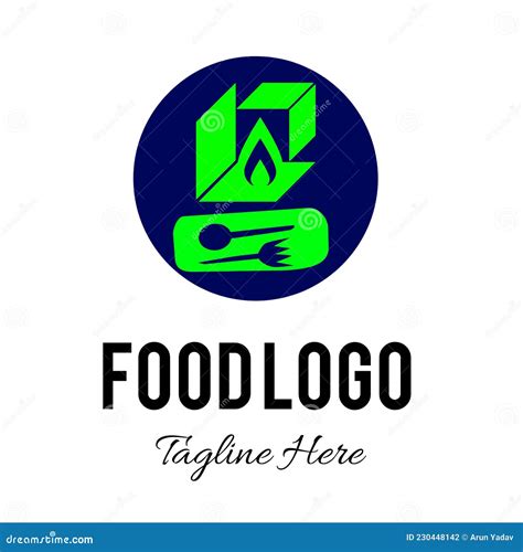 Restaurant Green Food Logo Design Concept Template. Stock Illustration - Illustration of icon ...