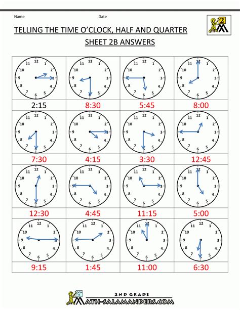 Time Clock Practice Sheets