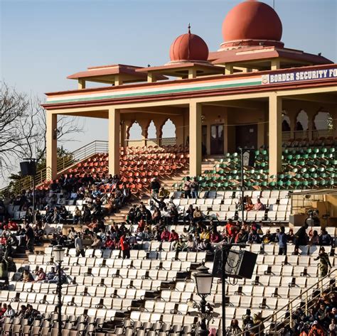 Wagah Border Amritsar Punjab India 02 February 2023 Flag Ceremony