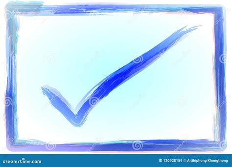 Blue Watercolor Of Check Mark Symbol Abstract Background Stock Vector